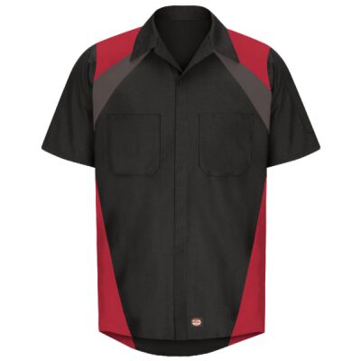 Men's Tri-Color Short Sleeve Shop Shirt Thumbnail