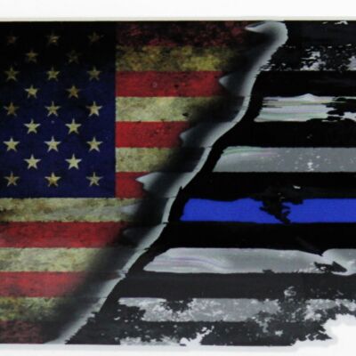 USA-Thin Blue Line Flag Decal 4" or 6" Thumbnail