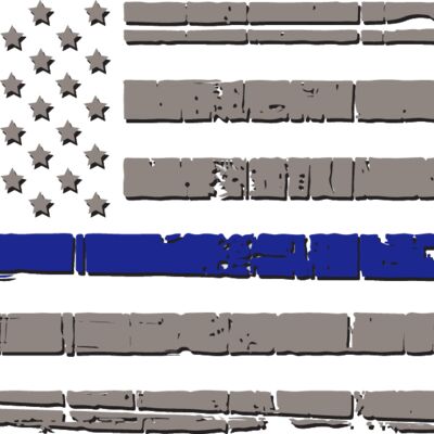 Thin Blue Line Light Distressed Flag Decal in 4" or 6" Thumbnail