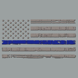 Men's Soft Cotton Feel Dri-Fit T-shirt with the Thin Blue Line Distressed Flag  Design