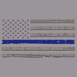 Men's Soft Cotton Feel Dri-Fit T-shirt with the Thin Blue Line Distressed Flag  Design