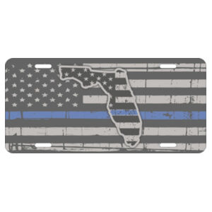 Blue Line Flag and Florida State License Plate Design