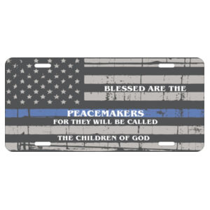 License plate Blessed are the Peacemakers Design