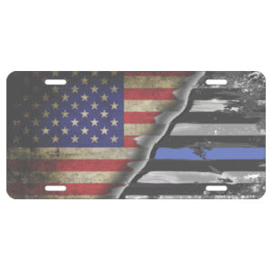 License Plate United States / Thin Blue Line Flag  Design