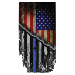 Men's Blackout Cotton Feel Dri-Fit T-Shirt America Thin Blue line Flag Design