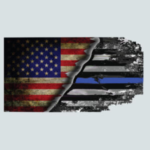 Men's USA-Thin Blue Line Flag on Soft Feel Dri-Fit T-shirt  Design