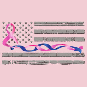 Women’s Soft Feel Thin Blue Line Flag with Pink Twisted Ribbon V-neck T-shirt Design