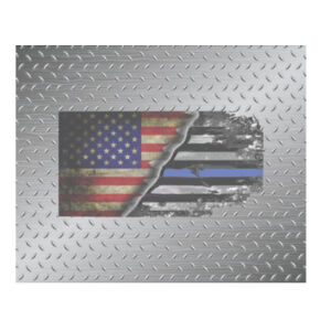 Lens Cloth USA-Blue Line Flag Metal Background Design