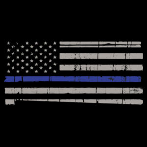 Youth  Blue Line Flag Distressed Black Background Design