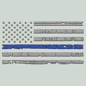 Men's Thin Blue Line Flag Soft Printed on Heather T-Shirt Design