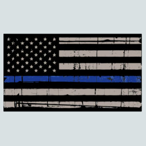 Men's Thin Blue Line Distressed Flag on Super Soft Raglan Sleeve T-Shirt Design