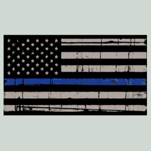 Men's Thin Blue Line Distressed Flag on Electric Heather T-Shirt Design