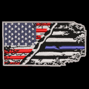 USA-Thin Blue line Flag Embroidery on Cool Mesh Fitted Cap Design