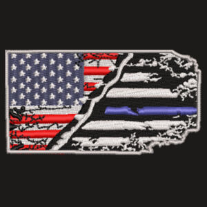 USA-Thin Blue line Flag Embroidery on Flexfit Cap Design