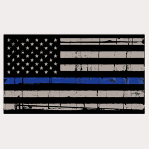 Men's Thin Blue Line Distressed Flag on Soft Cotton Feel T-Shirt Design