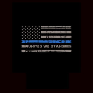 United We Stand Blue Line Can Cooler - Koozie Design