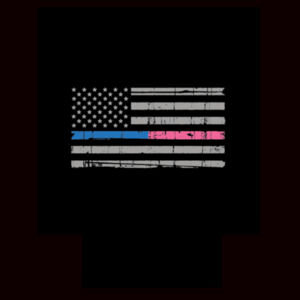 Blue-Pink Line Flag Can Cooler Design