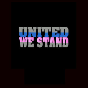 United We Stand Blue Pink Can Cooler Design