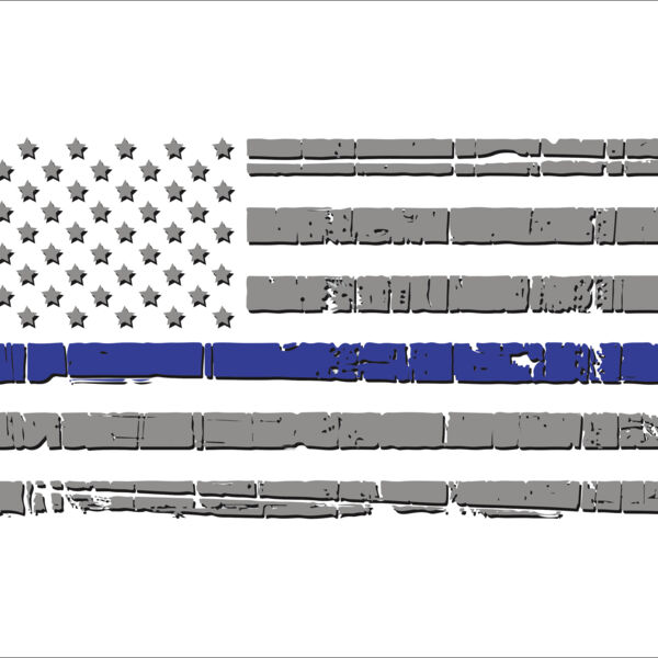 Thin Blue Line Light Distressed Flag Decal in 4in or 6in Thumbnail
