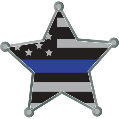 Star Blue Line Decal 2" or 4" Thumbnail