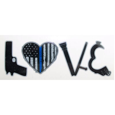LOVE Thin Blue Line Vinyl Decal 4" or 6" Thumbnail