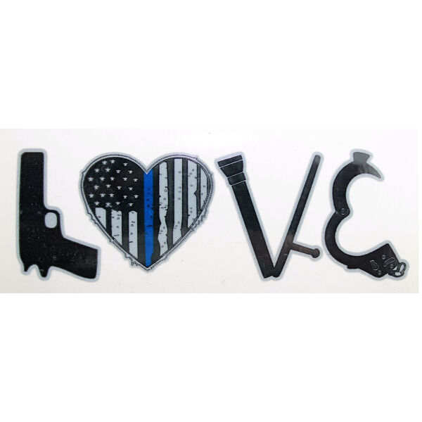 LOVE Thin Blue Line Vinyl Decal 4" or 6" Thumbnail