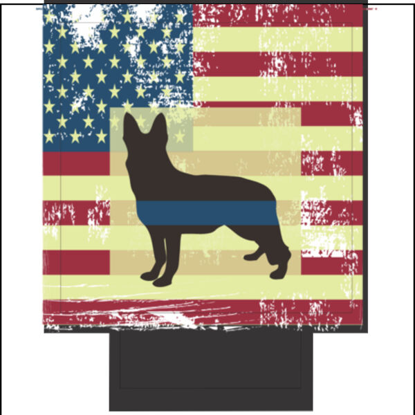 Can Cooler American Flag Blue Line Sheppard K9 Thumbnail