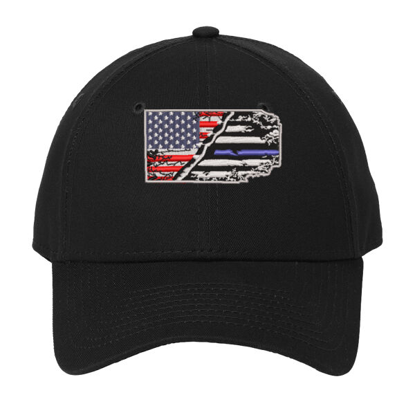 USA-Thin Blue line Flag Embroidery on Cap Thumbnail