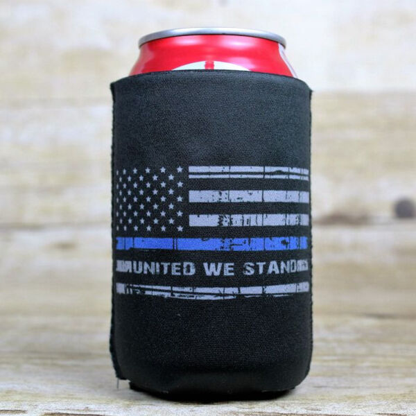 United We Stand Blue Line Can Cooler - Koozie Thumbnail