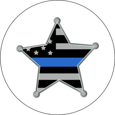 Round Sandstone Coaster Template Blue Line Star Thumbnail