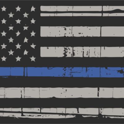 Thin Blue Line Distressed Flag Black Background 10in Thumbnail