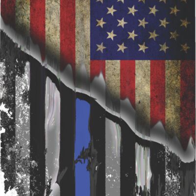 Ladies Slouchy T-Shirt with the OCSO side Integrate Flag printed vertically on the front. Thumbnail