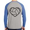 Mens Full Color PosiCharge Long Sleeve Tri Blend Wicking Raglan Tee Thumbnail