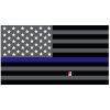 Grey Thin Blue Line Flag Decal 4" or 6" Thumbnail